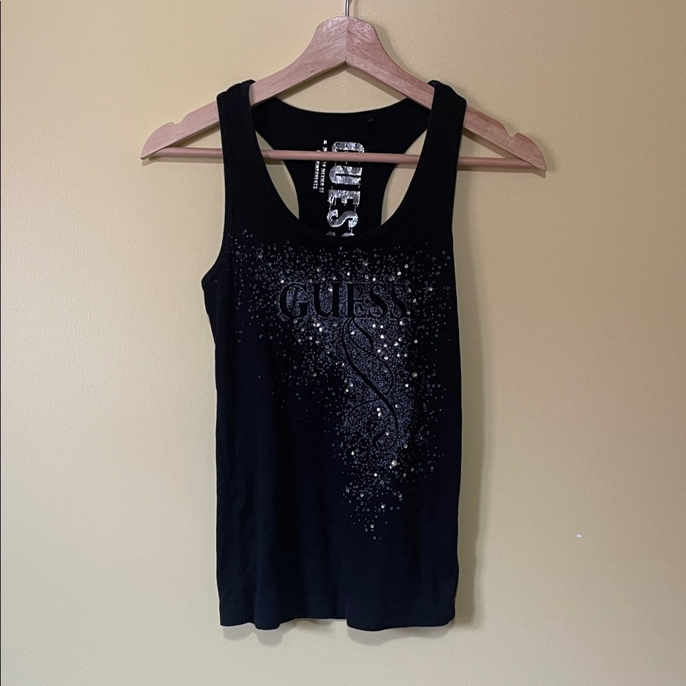 GUESS Black Glitter Women's Tank Top